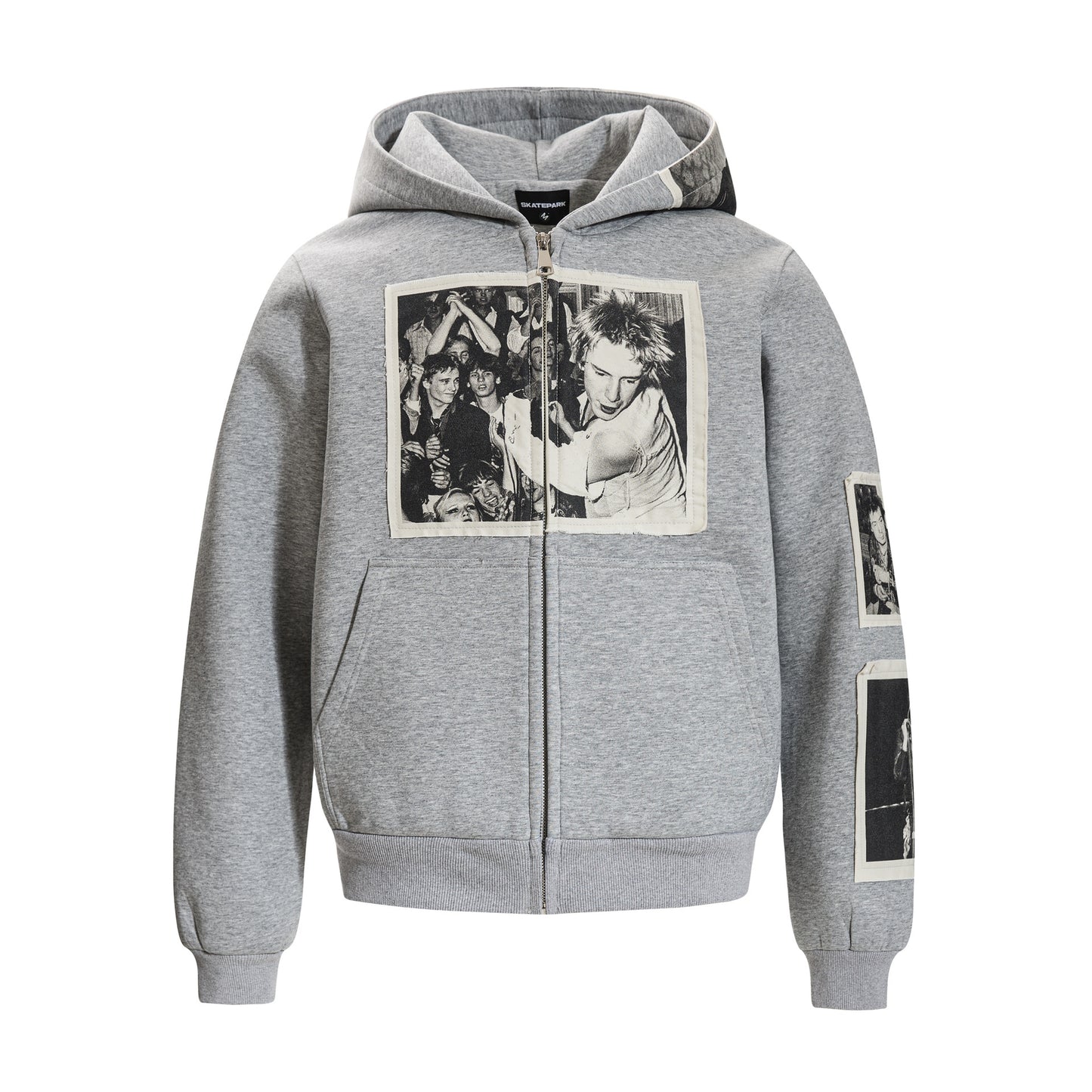 Zipper hoodie for men | MuddyStock Originals Flower Gray MuddyStock
