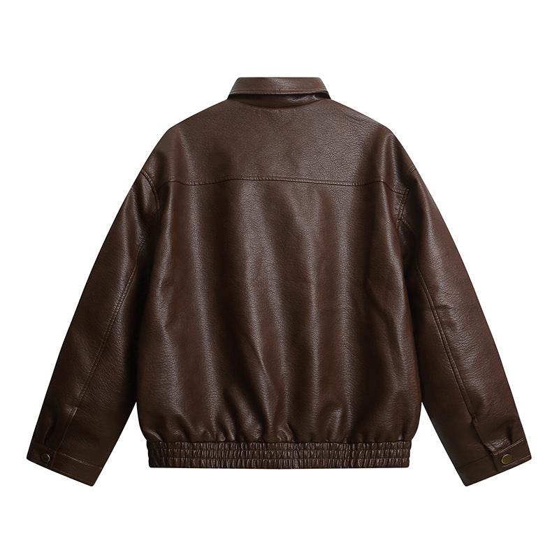 Metal Zipper PU Leather Jacket for Men | MuddyStock Originals MuddyStock