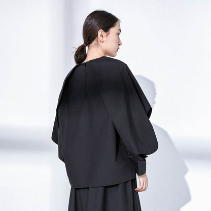 Japanese casual round neck loose top women's lantern sleeves | MuddyStock Originals MuddyStock