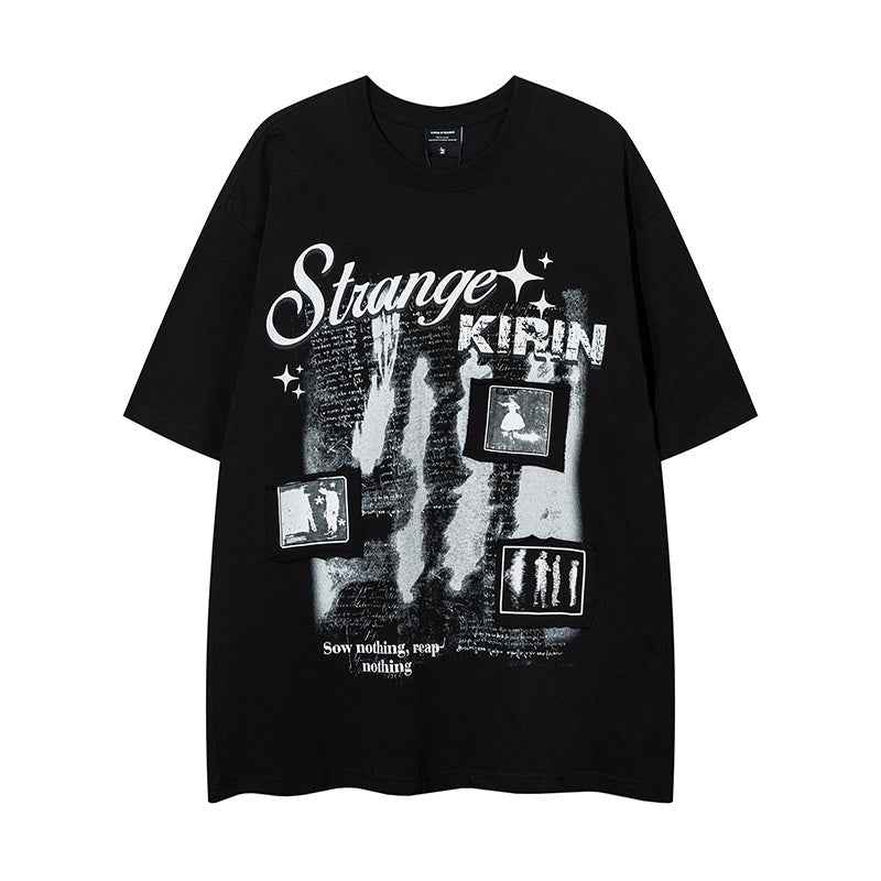 Loose Crew Neck Short Sleeve T-Shirt For Men And Women | MuddyStock Originals Black MuddyStock