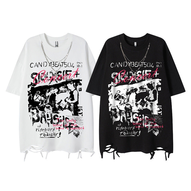 Letter Print Short Sleeve Loose T-Shirt For Men And Women | MuddyStock Originals MuddyStock