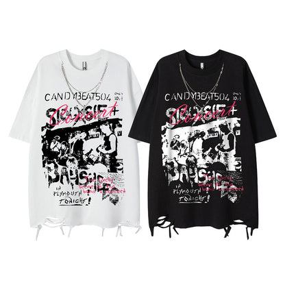 Letter Print Short Sleeve Loose T-Shirt For Men And Women | MuddyStock Originals MuddyStock