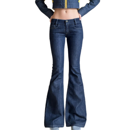 Retro washed blue spicy girl low rise jeans