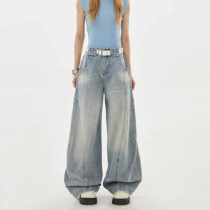 Irregular deconstruction jeans for men and women | MuddyStock Originals Blue