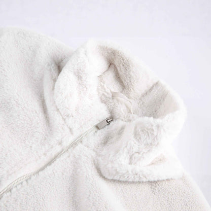 Hand-painted Cartoon Lamb Fleece Stand-up Collar Cotton Coat For Women | MuddyStock Originals
