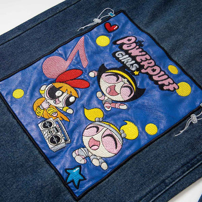 Cartoon Printed worn jeans for men and women | MuddyStock Originals
