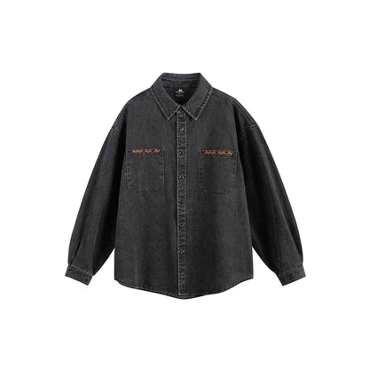 Loose Casual Versatile Denim Shirt For Men | MuddyStock Originals