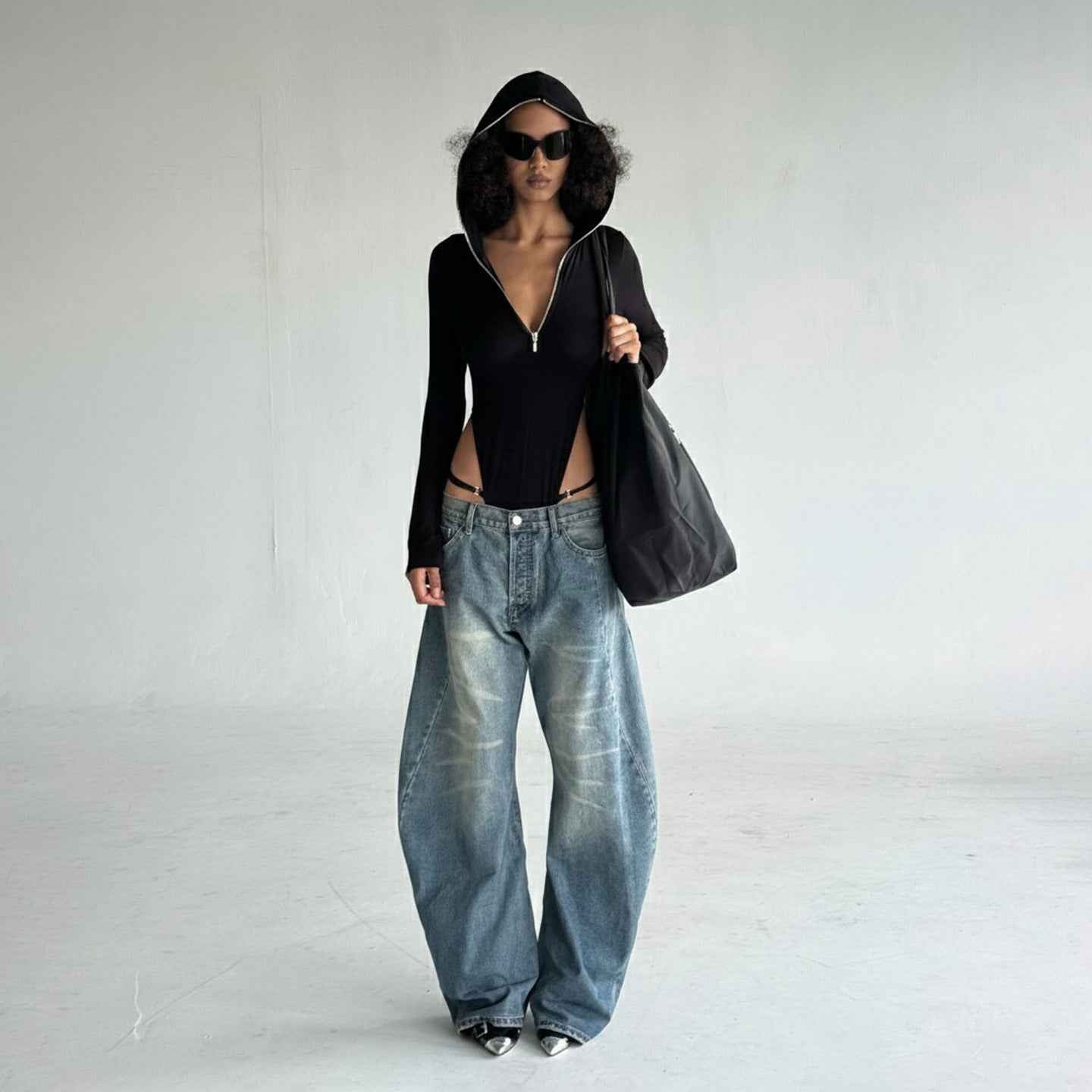 Zipper hooded slim fit street long sleeved jumpsuit for women | MuddyStock Originals MuddyStock