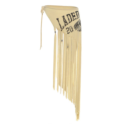 Simple letter slim fit casual versatile waist decoration for women Khaki one size