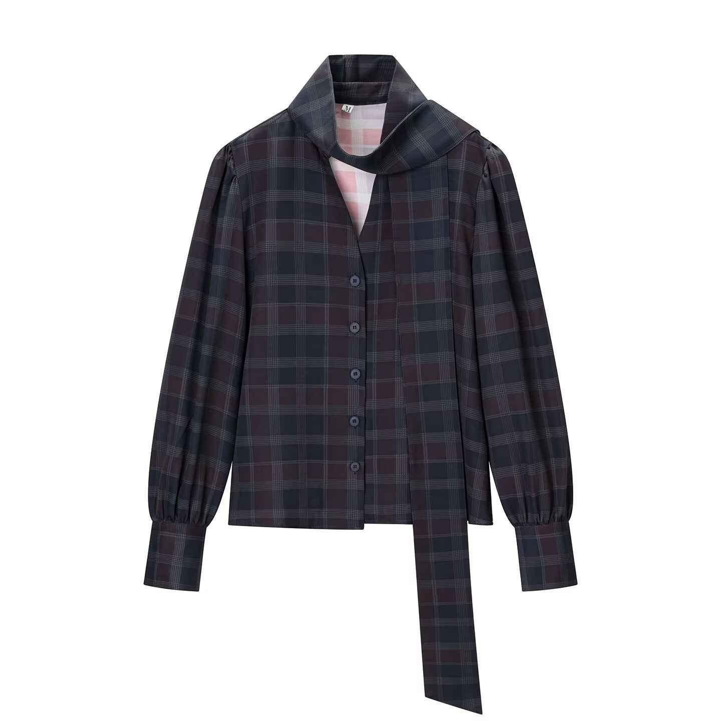 Plaid lace up top+plaid skirt set for women | MuddyStock Originals
