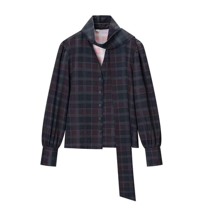 Plaid lace up top+plaid skirt set for women | MuddyStock Originals