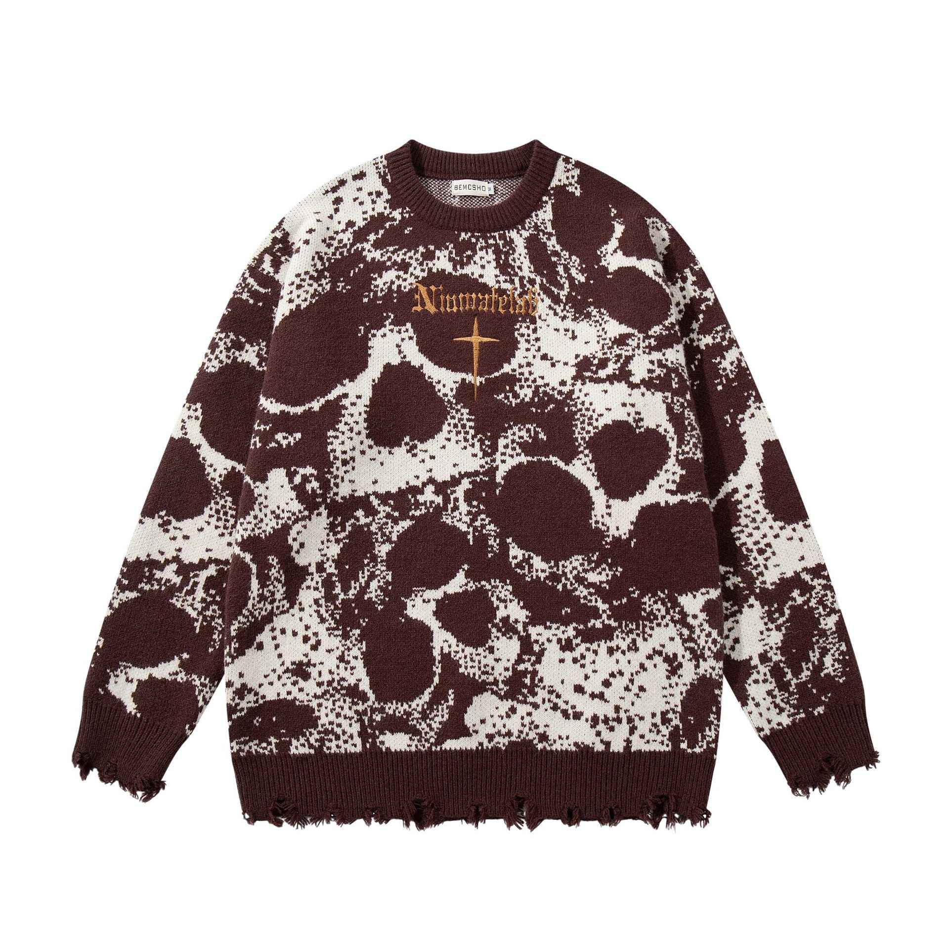 Dark Skull Knitwear Sweater For Men And Women | MuddyStock Originals Brown MuddyStock