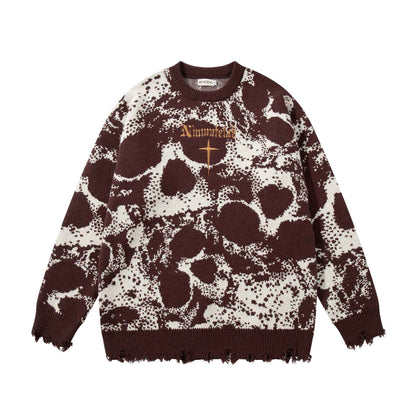 Dark Skull Knitwear Sweater For Men And Women | MuddyStock Originals Brown MuddyStock