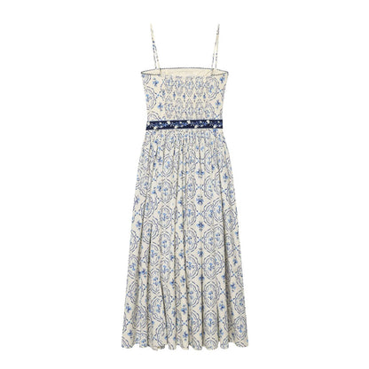 Retro printed suspender dress for women | MuddyStock Originals