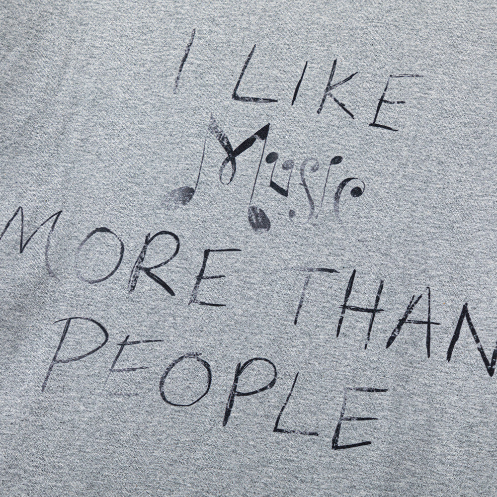 Handwritten Letter Print Long Sleeve Round Neck Men's Casual T-Shirt