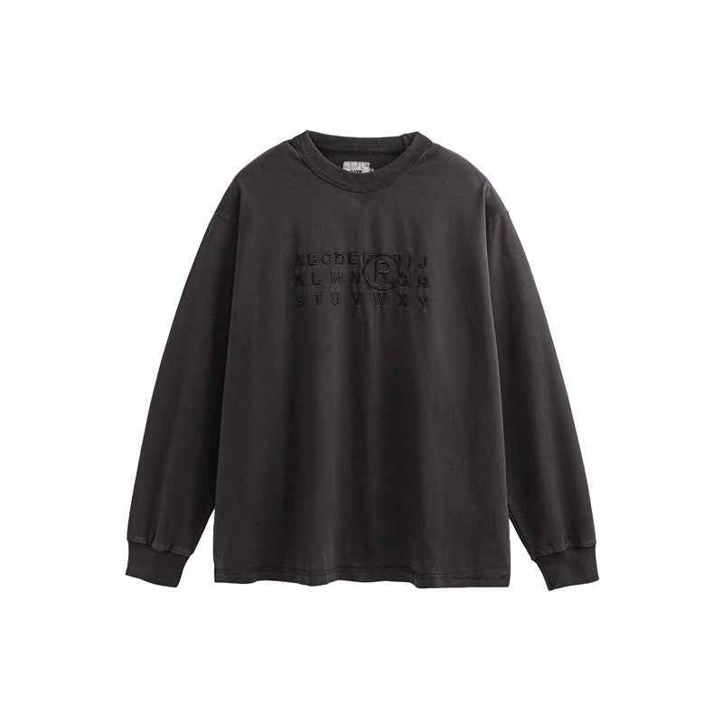 Long Sleeve Crew Neck T-Shirt For Men | MuddyStock Originals Black MuddyStock