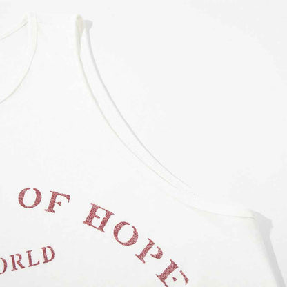 Letter printed shoulder round neck men's vest