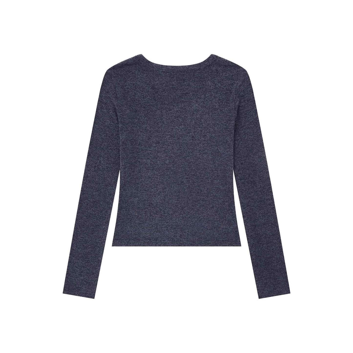 Letter U-Neck Long Sleeve Women's Stud Decorated Slim Fit Crop Top | MuddyStock Originals