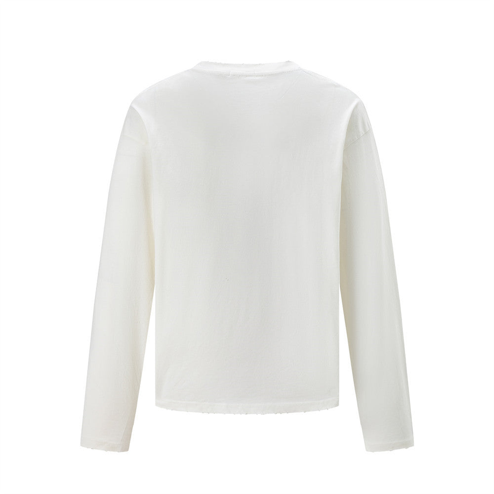 Men's Casual Letter Print Long Sleeve Crew Neck T-Shirt
