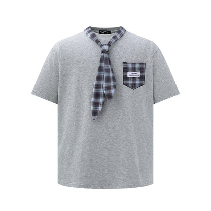 Splicing tie short sleeved T-shirt For Men | MuddyStock Originals Gray eprolo