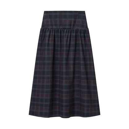 Plaid lace up top+plaid skirt set for women | MuddyStock Originals