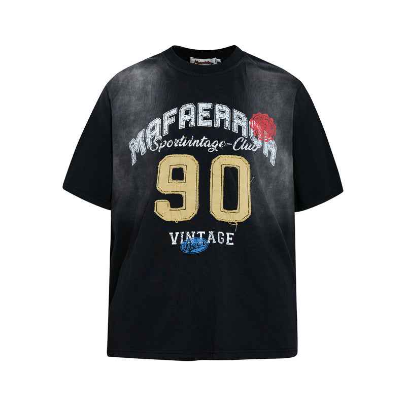 Spray painting old design short sleeve for men | MuddyStock Originals Black