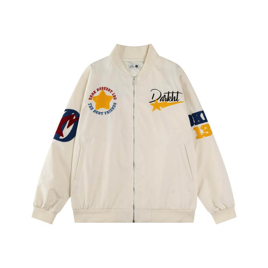 Letter Embroidery Loose Casual Versatile Outerwear Jacket For Men And Women | MuddyStock Originals Apricot MuddyStock