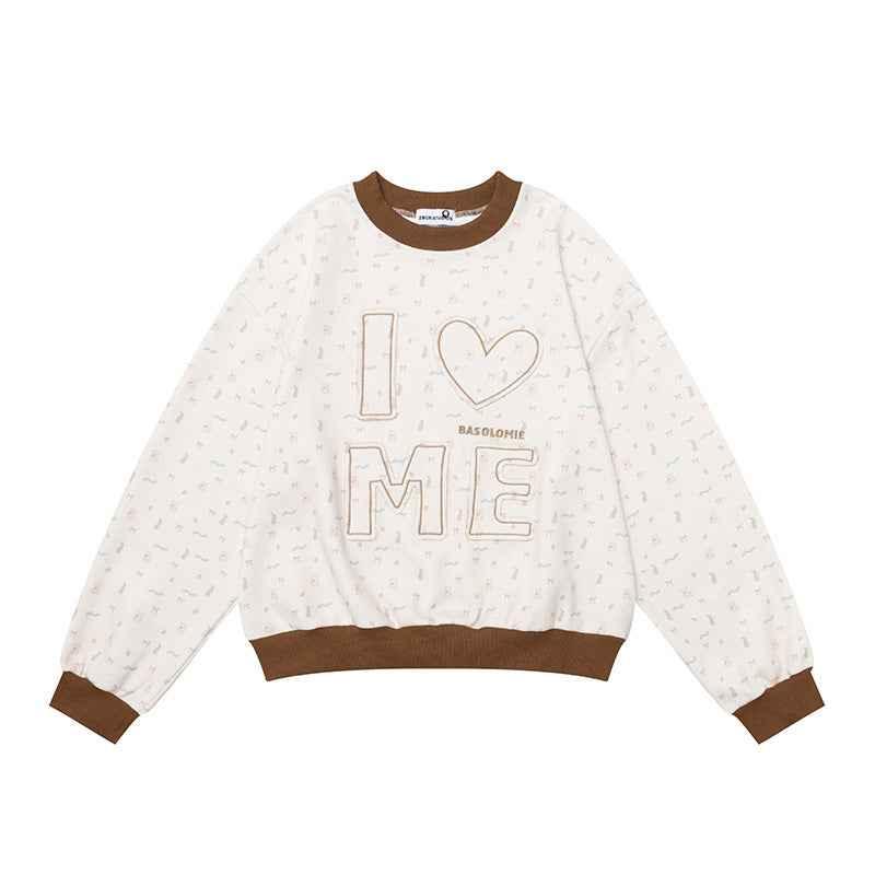 Color-blocked Patchwork Letter Long Sleeve Sweatshirt For Women | MuddyStock Originals