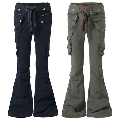 Irregular strap low waisted jeans for women | MuddyStock Originals