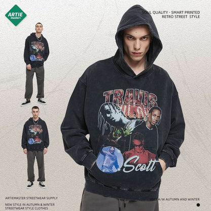 Breathable distressed printed hoodie for men | MuddyStock Originals MuddyStock