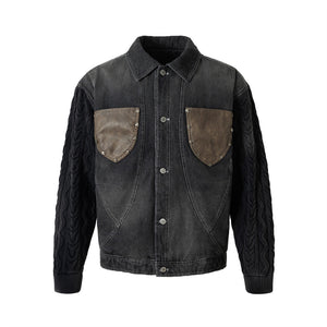 Cotton lined denim jacket for men | MuddyStock Originals Black