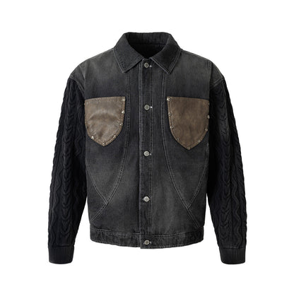 Cotton lined denim jacket for men | MuddyStock Originals Black