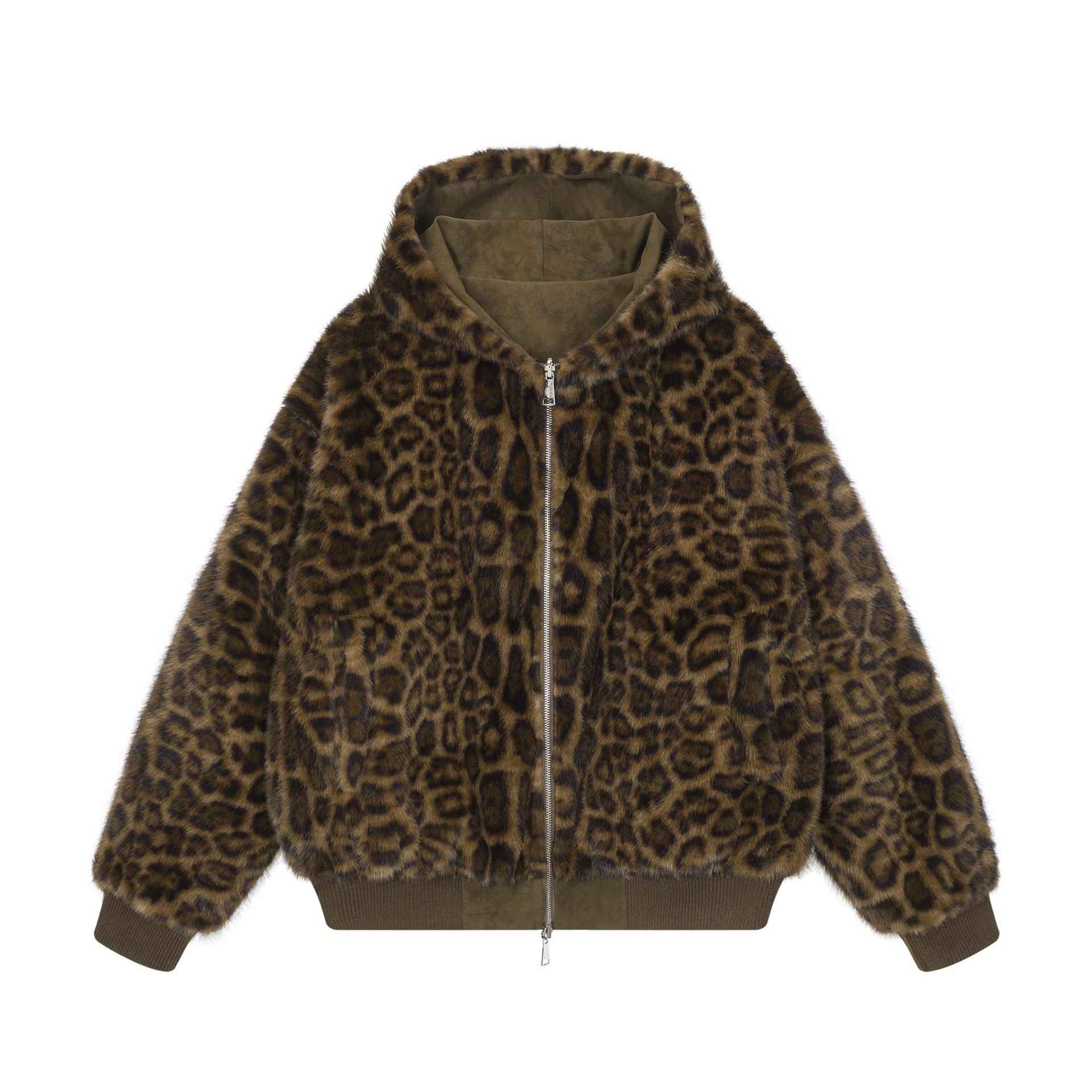 Double sided mountain carved leopard print hoodie for men and women | MuddyStock Originals