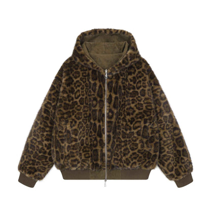 Double sided mountain carved leopard print hoodie for men and women | MuddyStock Originals