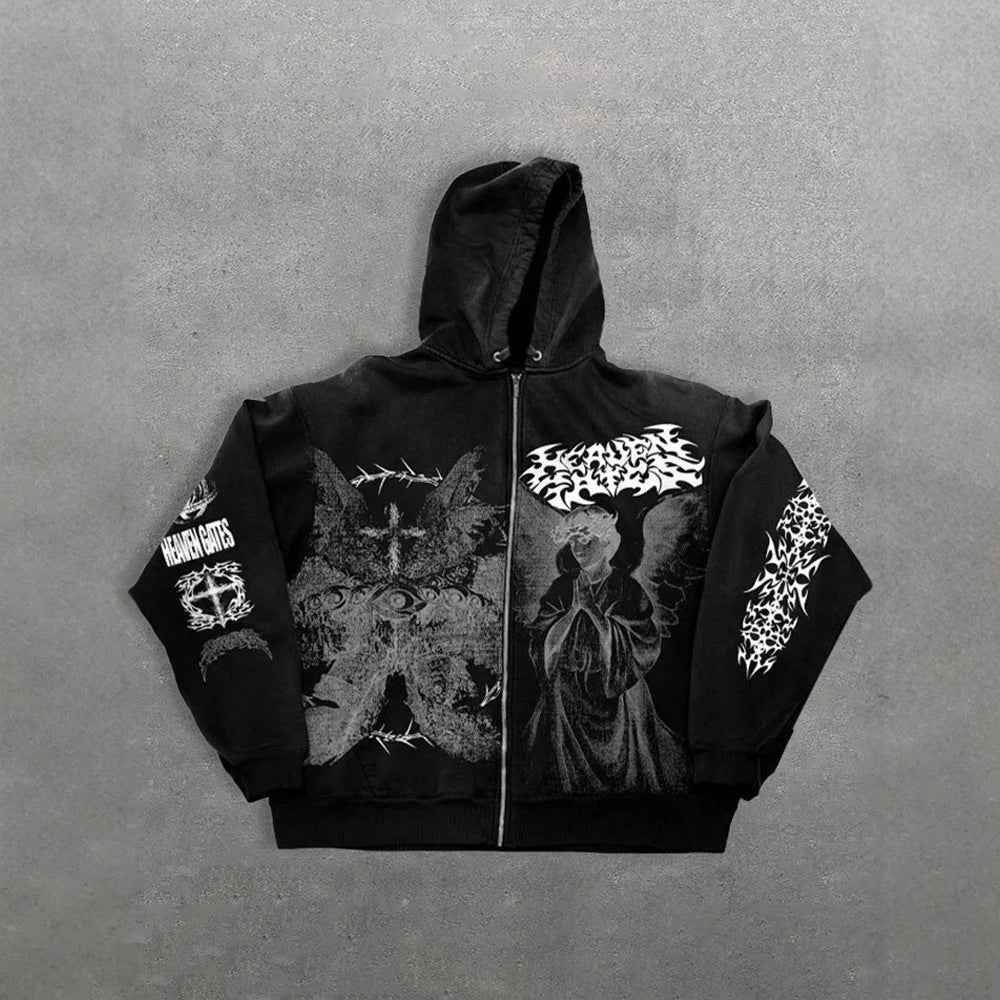 Angel print zipper hoodie for men and women | MuddyStock Originals eprolo