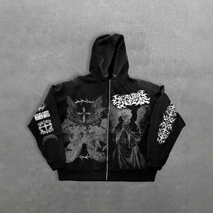 Angel print zipper hoodie for men and women | MuddyStock Originals eprolo