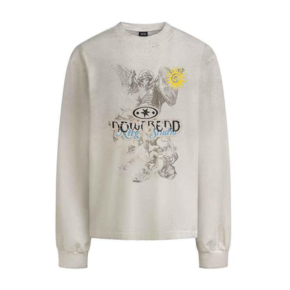 Printed long sleeved T-shirt For Men | MuddyStock Originals Apricot