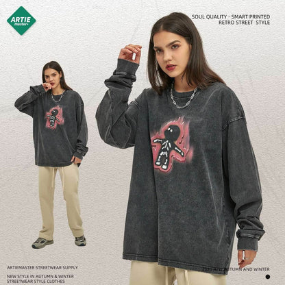 Long sleeved Washed Old T-shirt For Men And Women | MuddyStock Originals MuddyStock