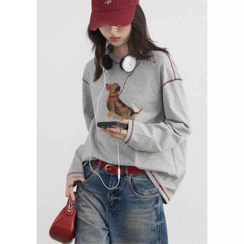 Dog Leash Long Sleeve T-Shirt for Women | MuddyStock Originals