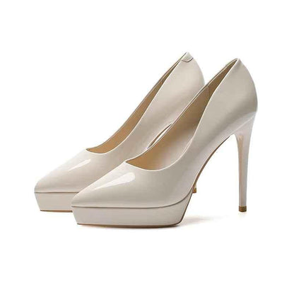 Pointed Toe Stiletto Heels White