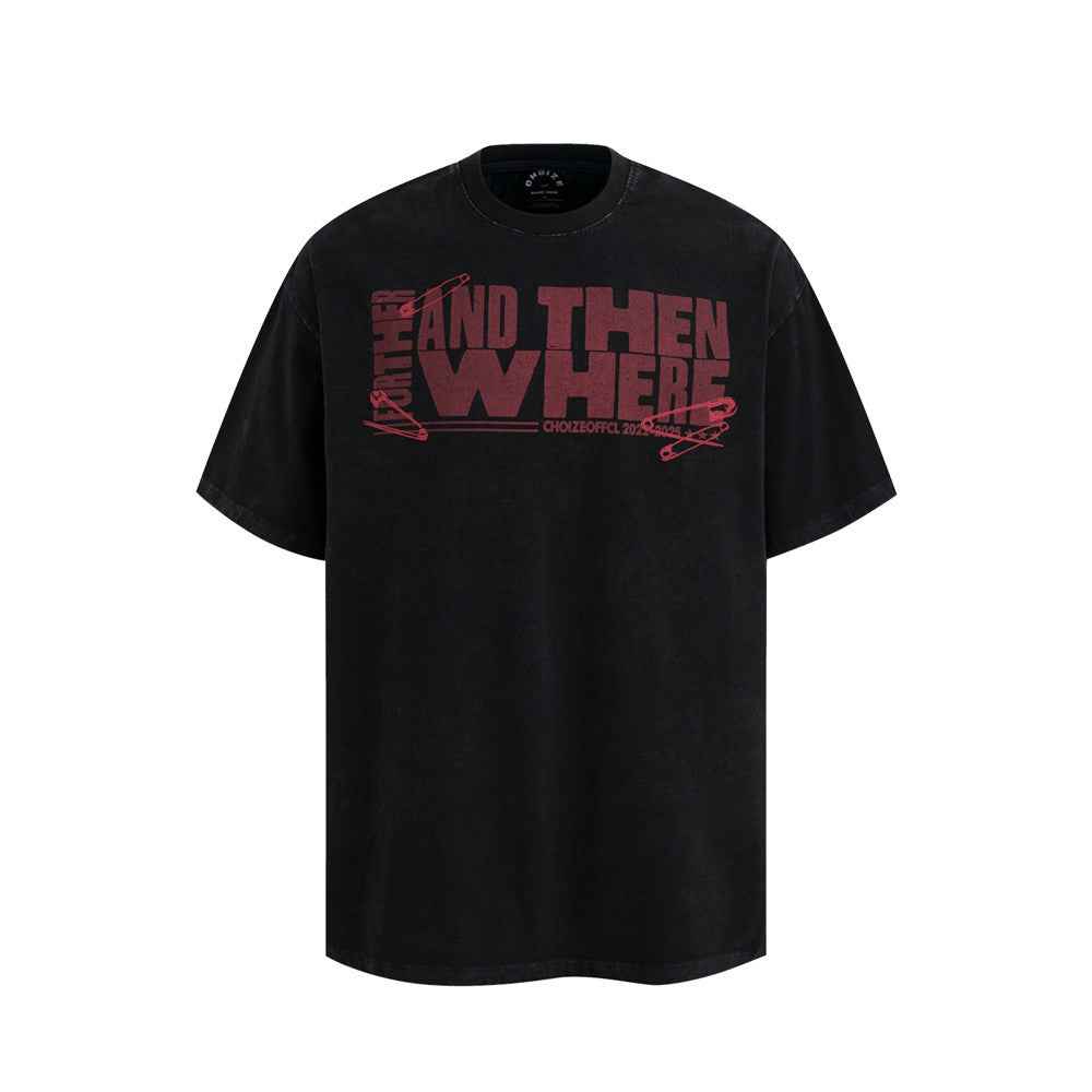 Letter Print Washed Short Sleeve T-Shirt For Men | MuddyStock Originals MuddyStock