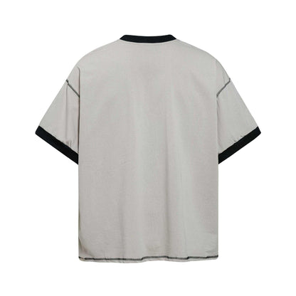 Color blocking edging short sleeved t-shirt for men | MuddyStock Originals