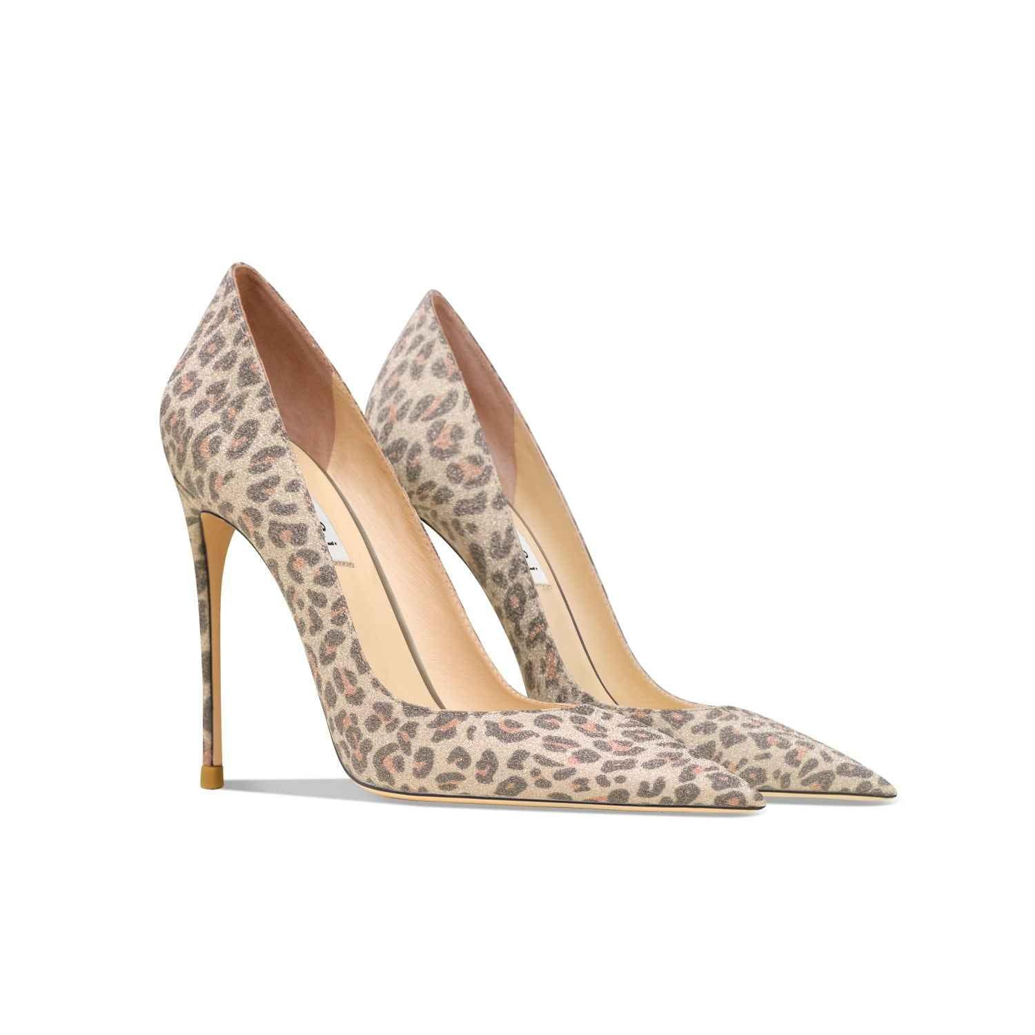 Leopard Pattern High Heels For Women Golden leopard print