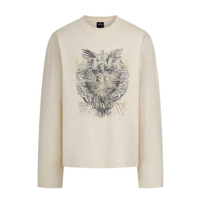 Printed T-shirt with long sleeves for men | MuddyStock Originals Apricot