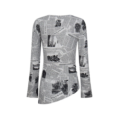 Slim fit semi open neck long sleeved top for women | MuddyStock Originals eprolo