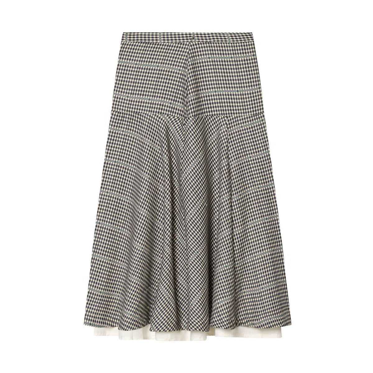 Color blocking collar plaid jacket+half skirt set for women | MuddyStock Originals