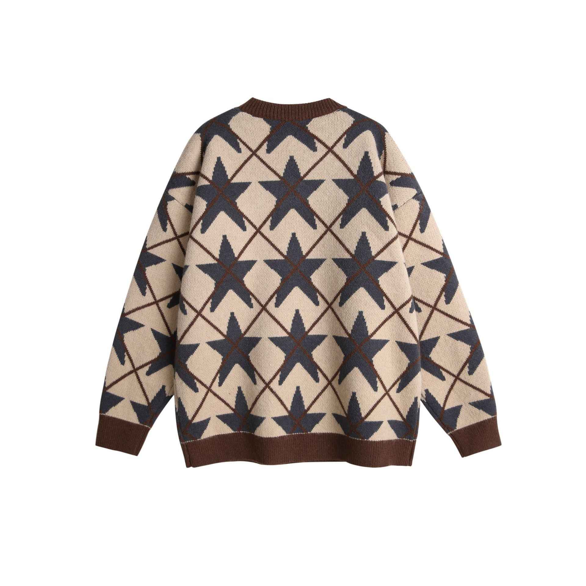 Jacquard Crewneck Loose Pullover Sweater For Women | MuddyStock Originals MuddyStock
