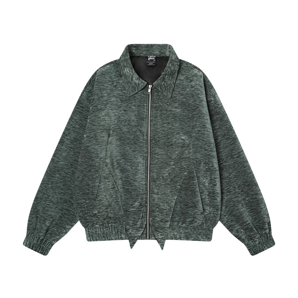 Splicing loose collar jacket for women | MuddyStock Originals Dark green