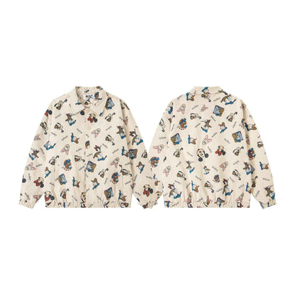 Retro Cartoon Jacquard Design Lapel Jacket For Men And Women | MudsdyStock Originals MuddyStock