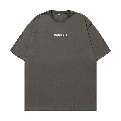 Letter printed loose round neck T-shirt | MuddyStock Originals Medium Gray MuddyStock
